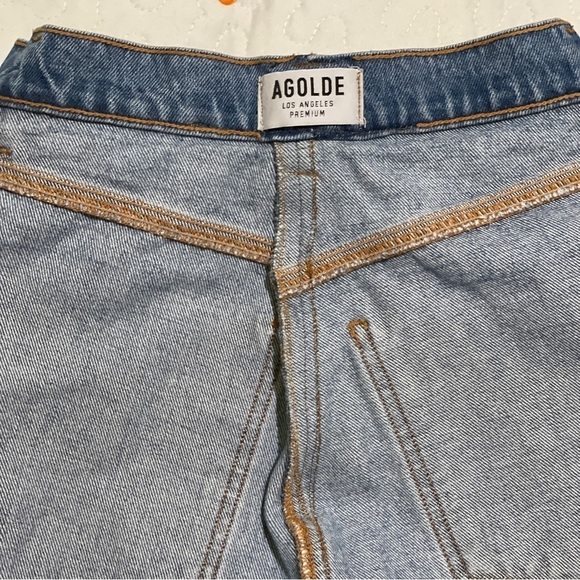 Agolde Quinn High Rise Mini Skirt in Devotee - Picture 10 of 11